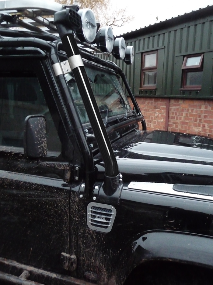 Land Rover Southdown Snorkel  PUMA with Black Powder Coated Stainless Pipe